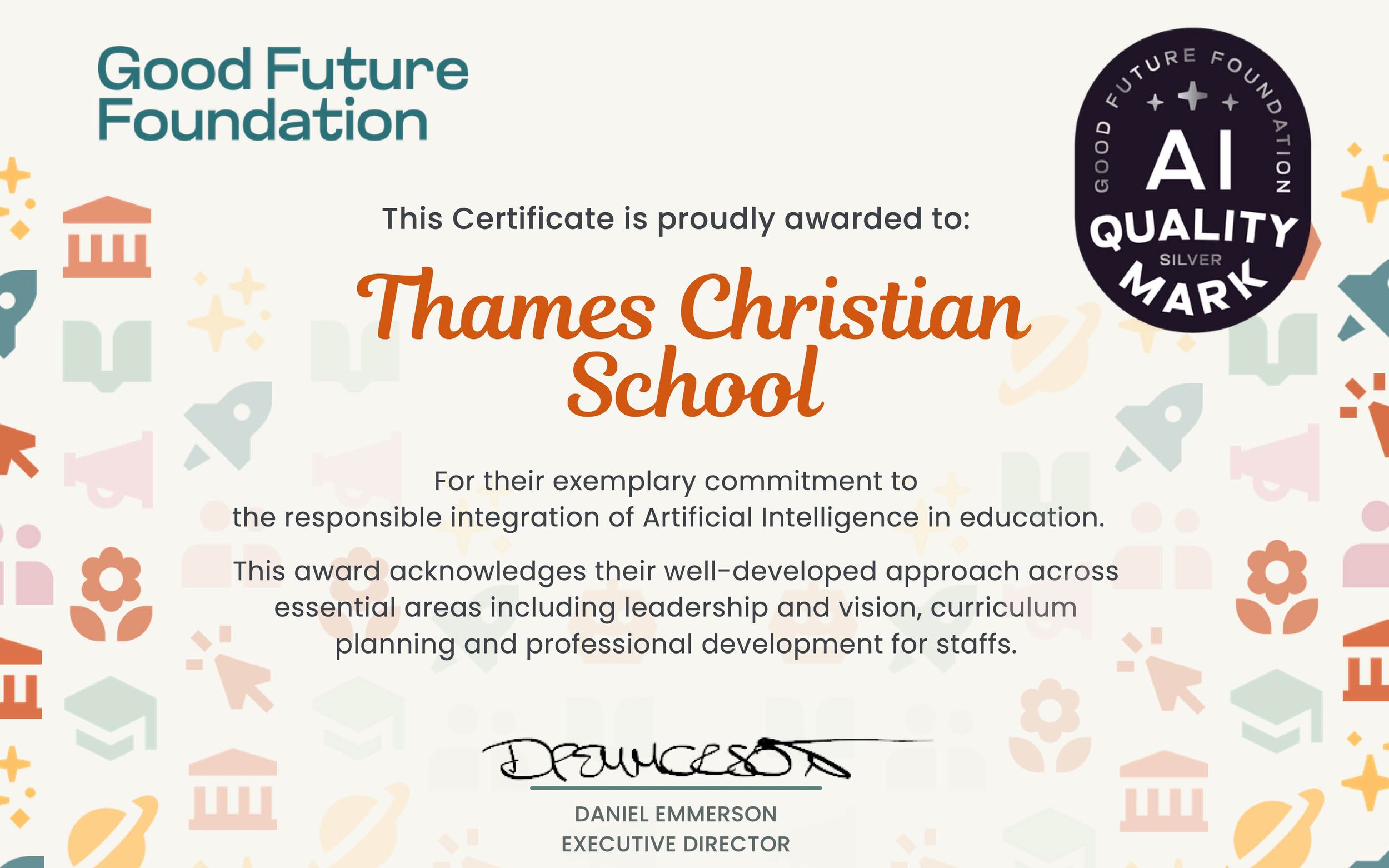 Awarding of Silver AI status to Thames - Good Future Foundation