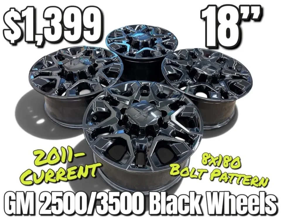 GMC Sierra 2500 3500 18" Black Wheels
