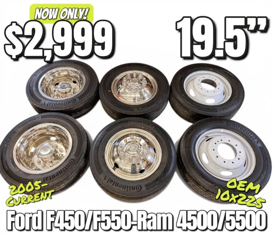 19.5" Wheels, Tires, Simulators Ford F450/F550 Ram 4500/5500