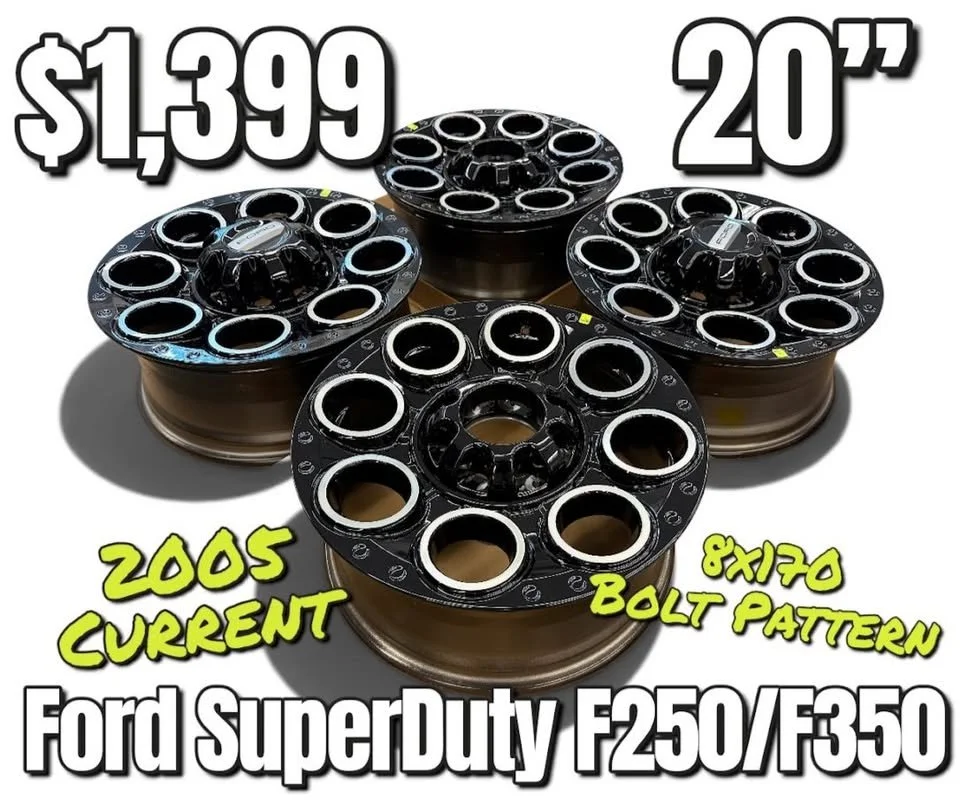 4- BRAND NEW Ford Superduty OEM 20” Black Wheels