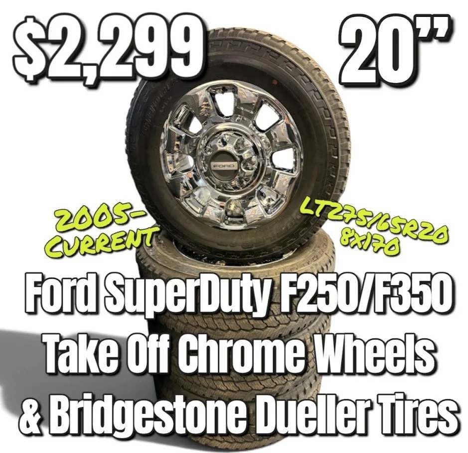 Ford SuperDuty F250 F350 20" Chrome Wheels & Tires