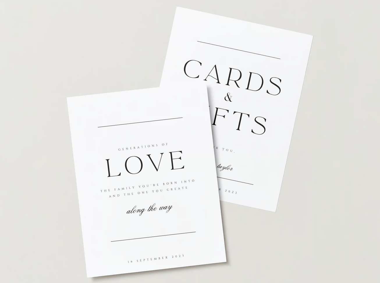 Wedding Signage designed for 2023 Wedding.