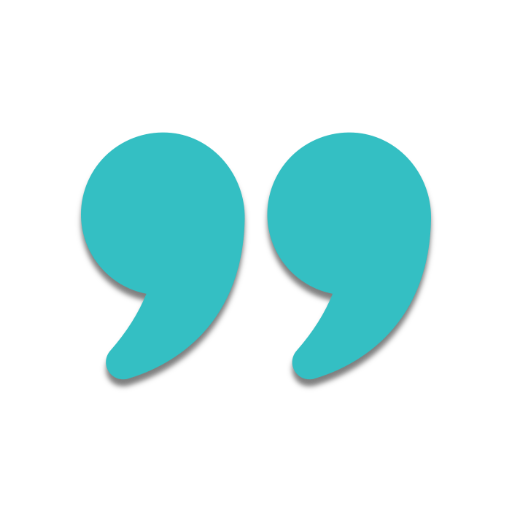 Teal quotation marks