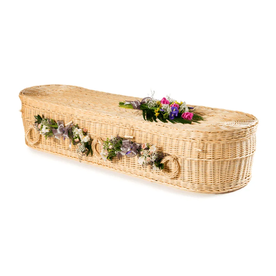 Willow Cromer. Round Ended Shape, Light Willow Coffin