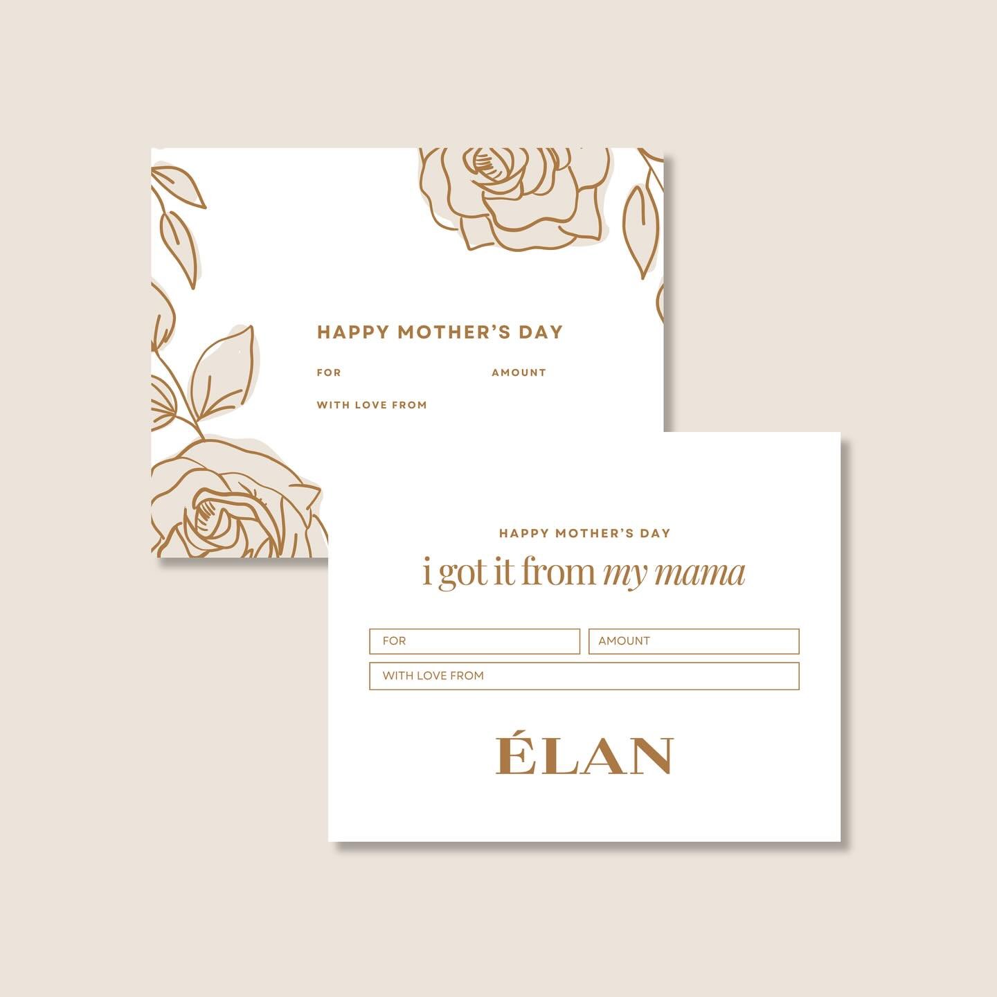 This one&rsquo;s for the moms 🫶🏼 Celebrate the special women in your life with an &Eacute;LAN Aesthetics gift card! Now through May 12th, receive a complimentary $50 certificate (to keep or gift!) when you purchase a $250 gift card.

The details &m