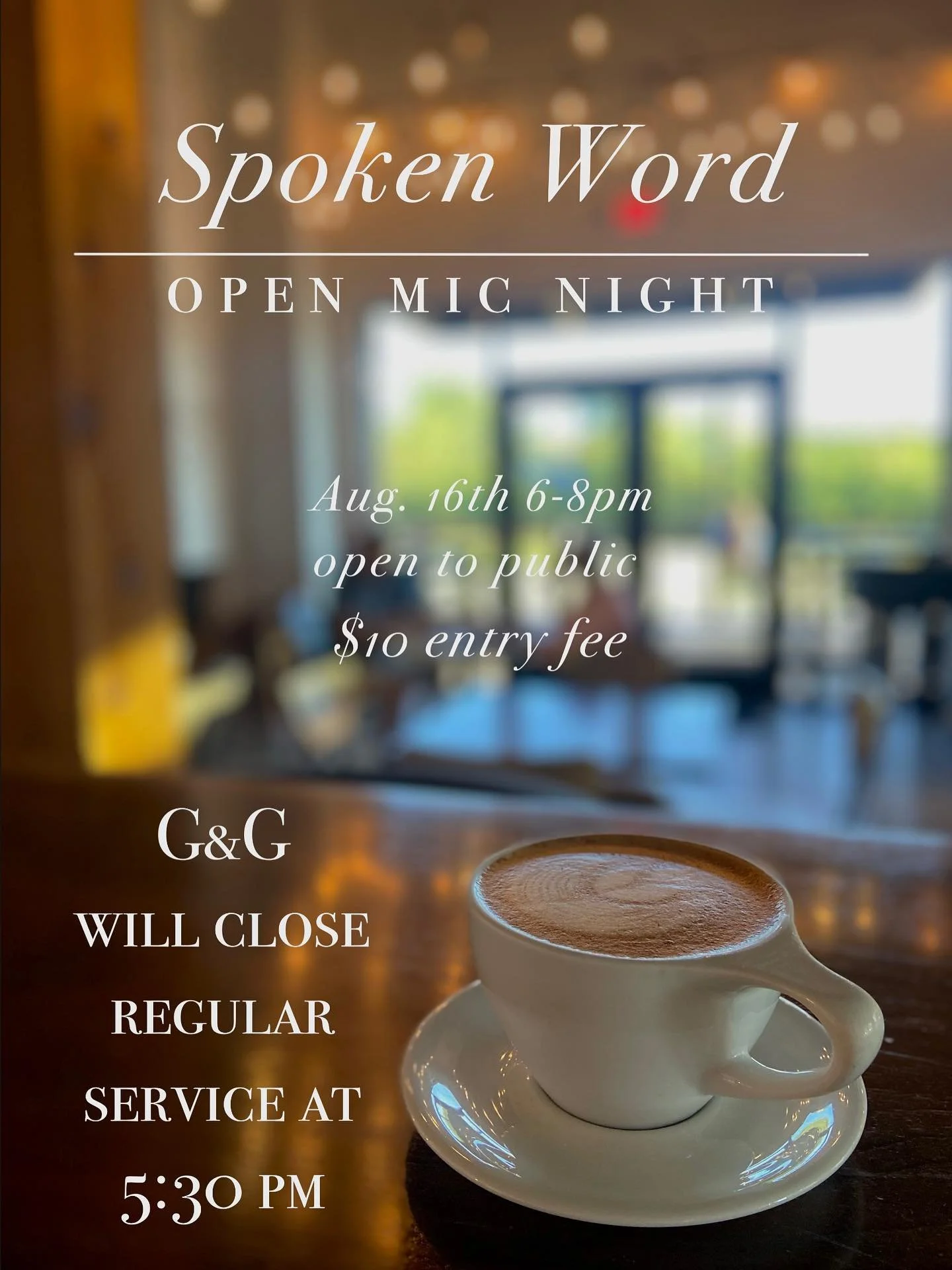 ✨🎤Tonight is the night! 🎤✨ 

Join us for the first ever Poetry Open Mic Night hosted by Grounds and Gold!! 

Headlined by @streethymns and @phallen.theartist you don&rsquo;t want to miss this! 

Open to the public with a $10 entry fee for participa
