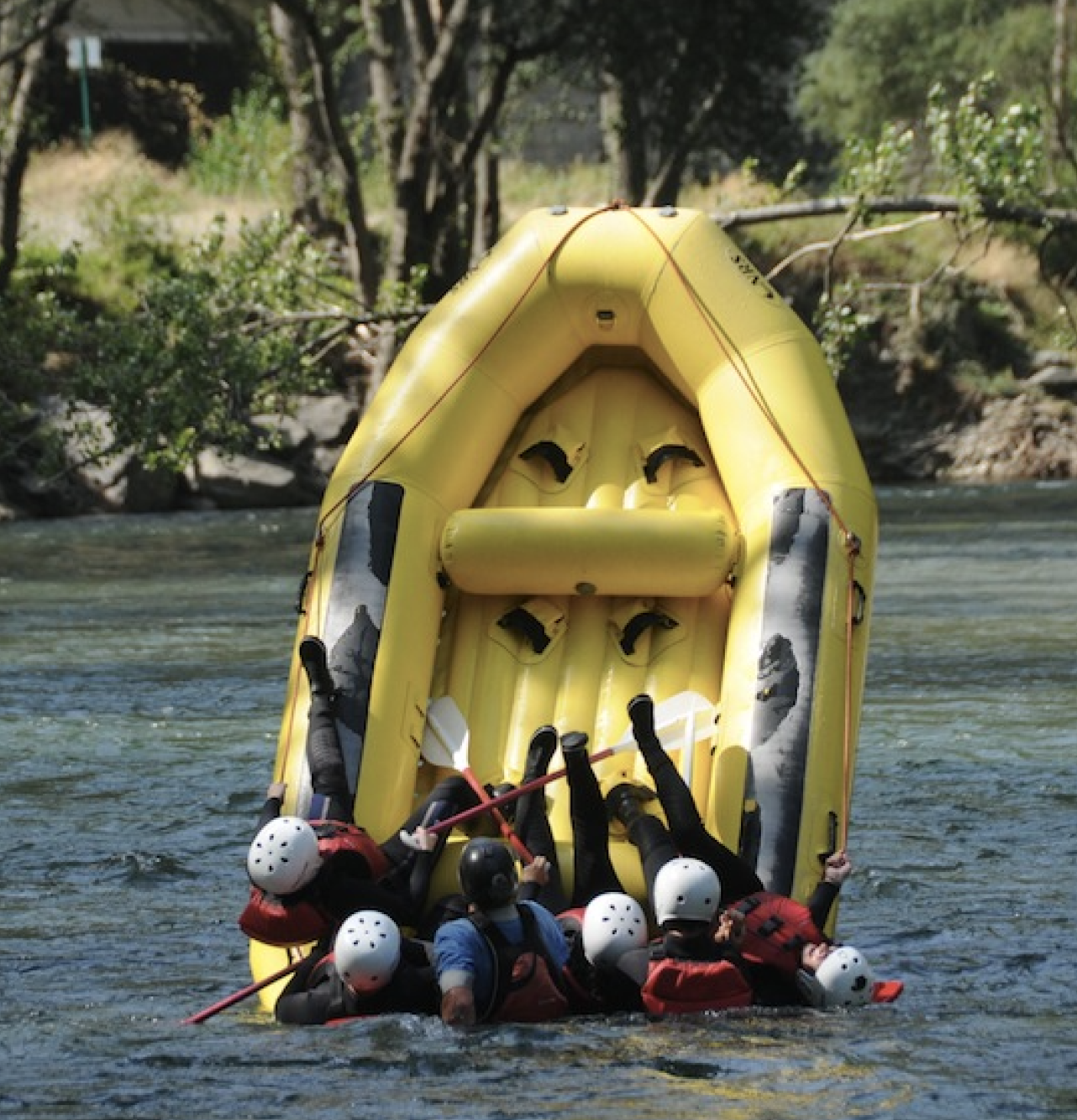 Activity holidays Spain - Group white water rafting adventure in Sort, exemplifying the thrilling outdoor activities and team spirit on our tours