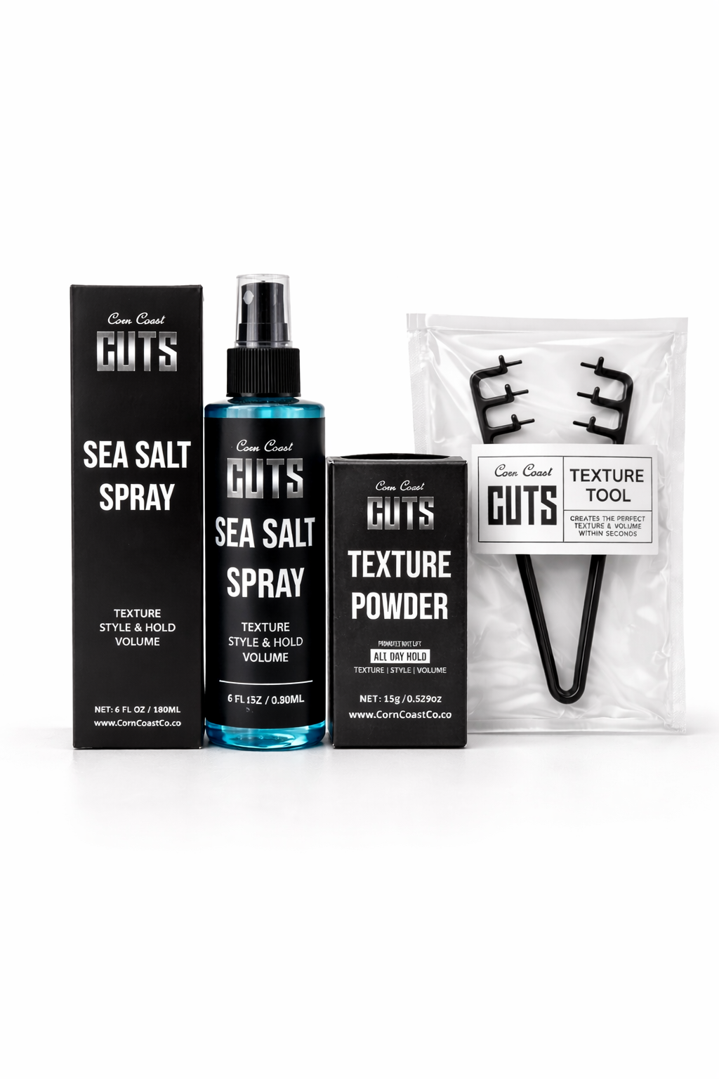 Corn Coast Cuts Texture Bundle |  Sea Salt Spray, Texture Powder & Texture Tool