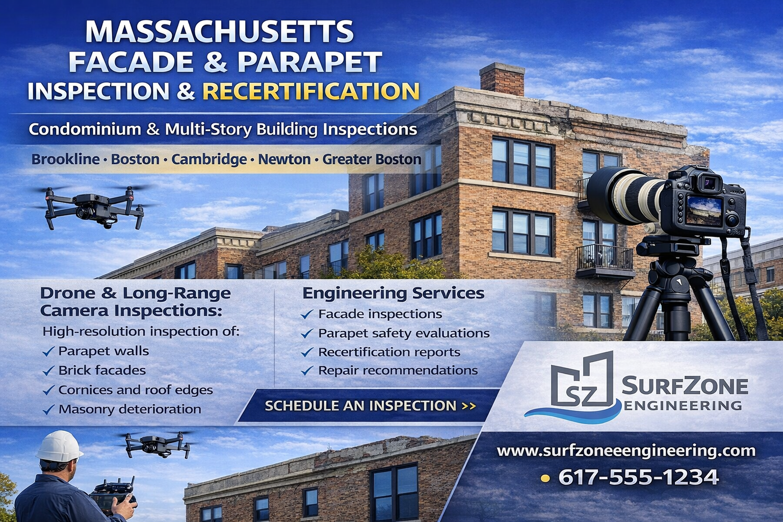 Massachusetts Facade &amp; Parapet Inspection and Recertification