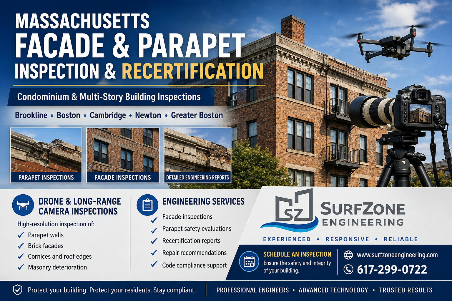 Massachusetts Facade &amp; Parapet Inspection and Recertification