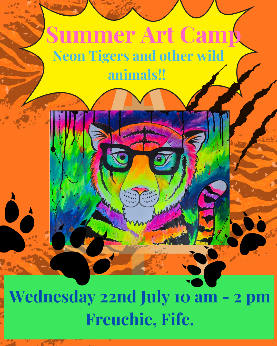 Kids Summer Art Camp - Neon Tigers
