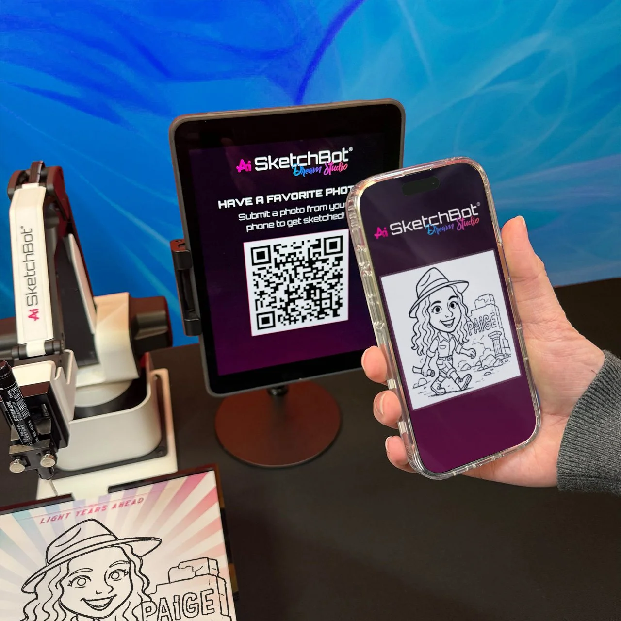 QR code functionality for SketchBot