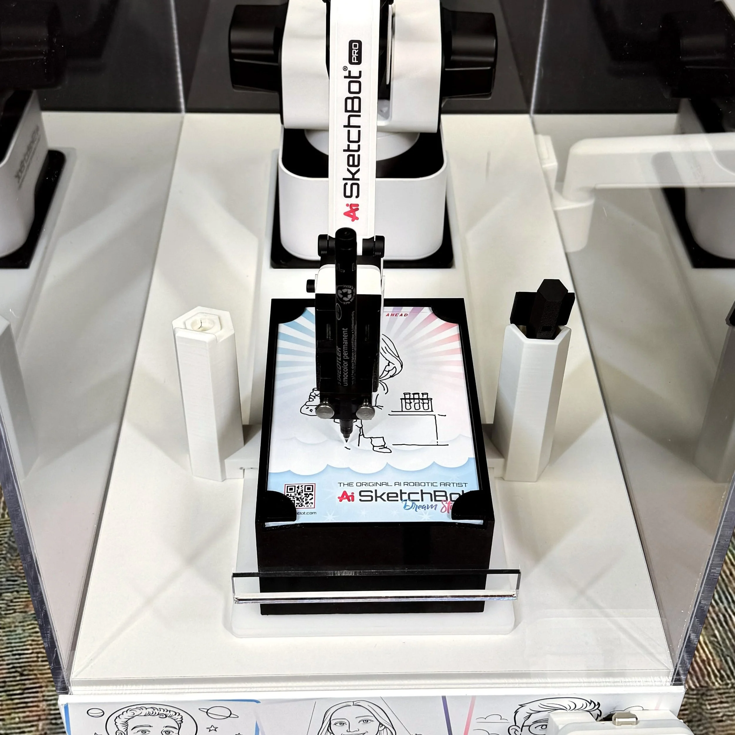 SketchBot Pro drawing a personalized sketch