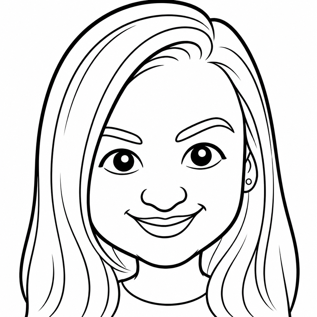Portrait of a girl created by SketchBot software