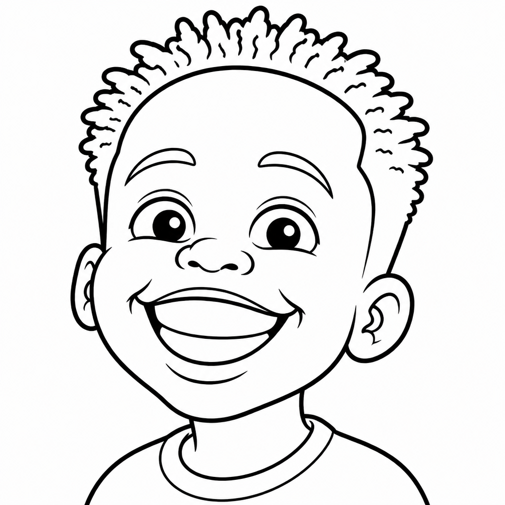 Portrait Sketch of young boy smiling