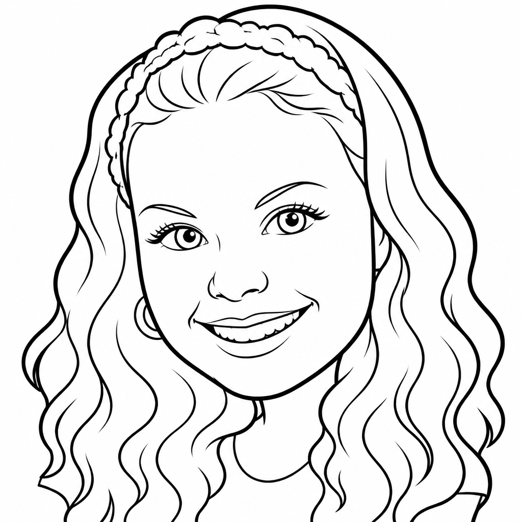 High fidelity portrait of a girl with long hair (sketch)