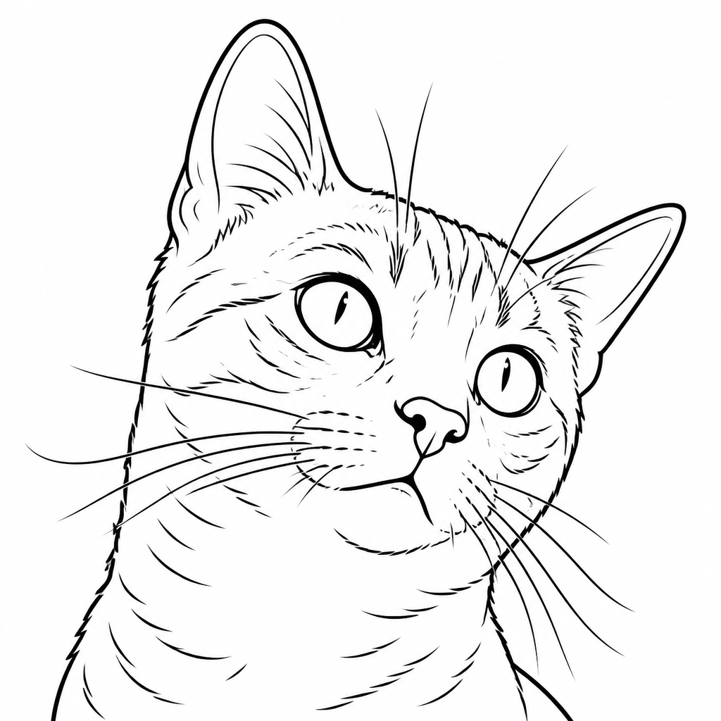 Portrait of a cat created by a robotic sketch artist