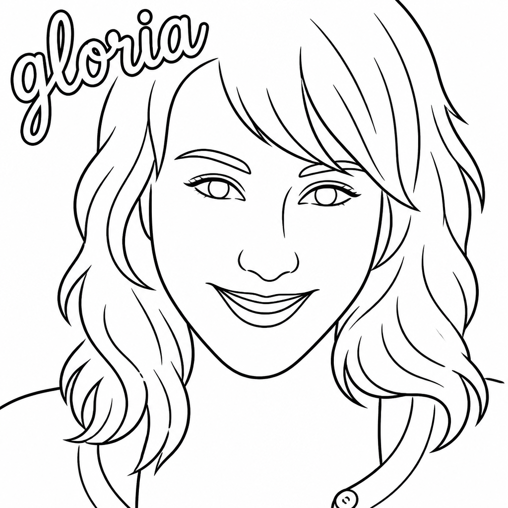 Drawing of a woman with the name "Gloria" written in the corner created by the Ai SketchBot