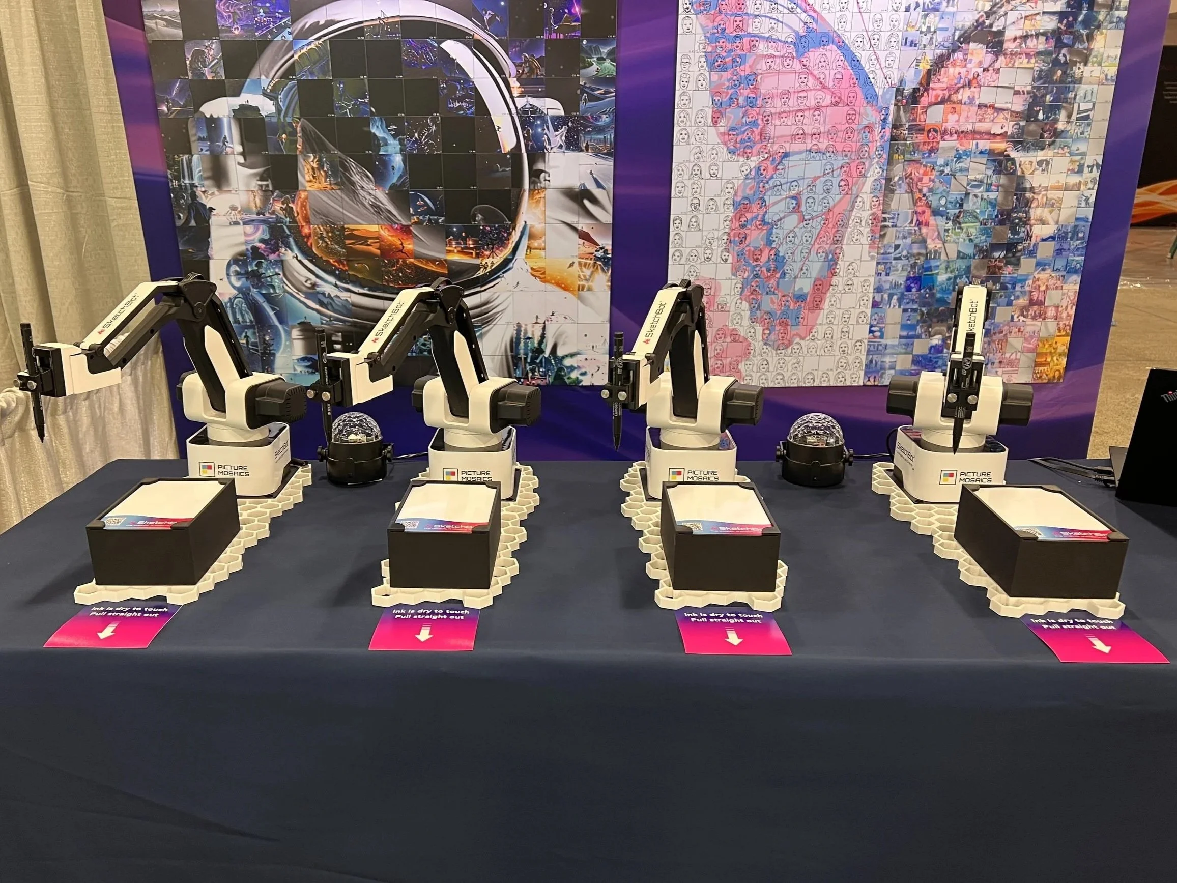Ai SketchBot setup at Exhibitor Live