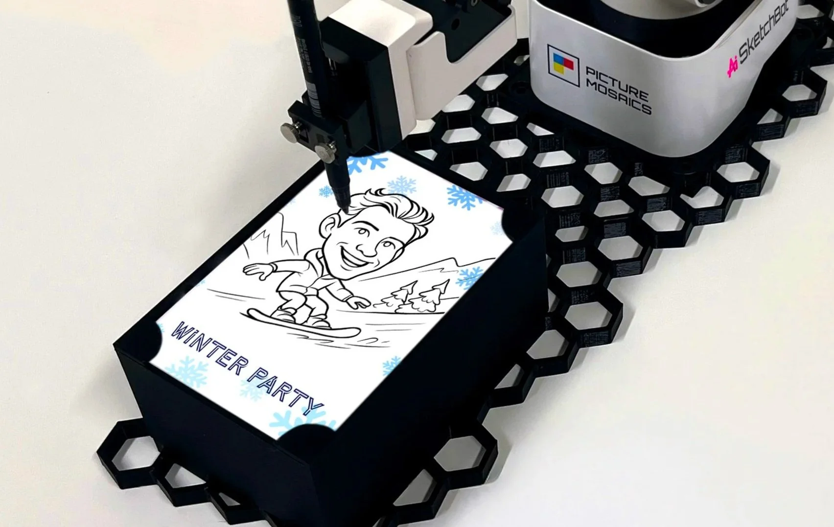 Winter themed caricature drawn by Ai SketchBot