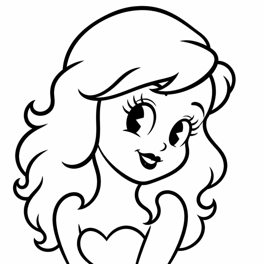 Retro cartoon portrait of a woman in a dress (SketchBot drawing)