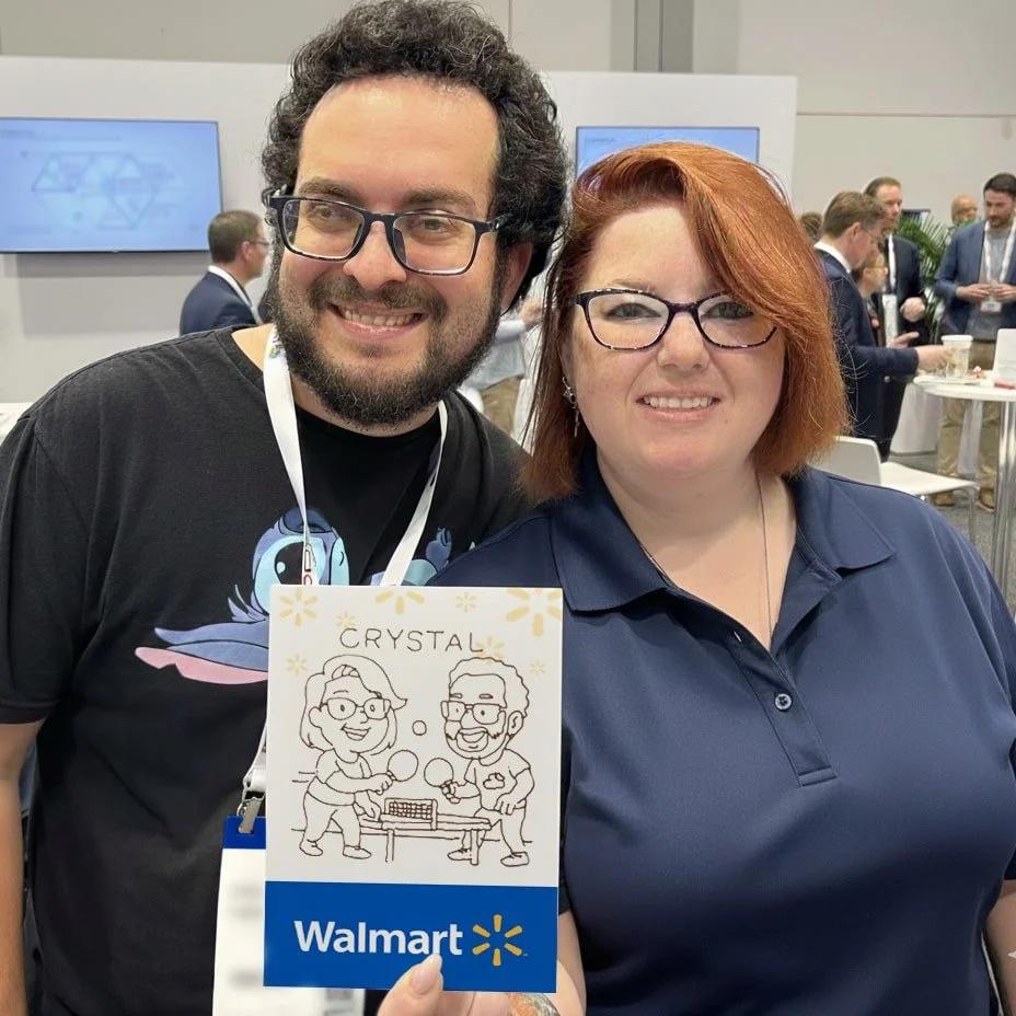 Personalized sketch of two people drawn by Ai SketchBot