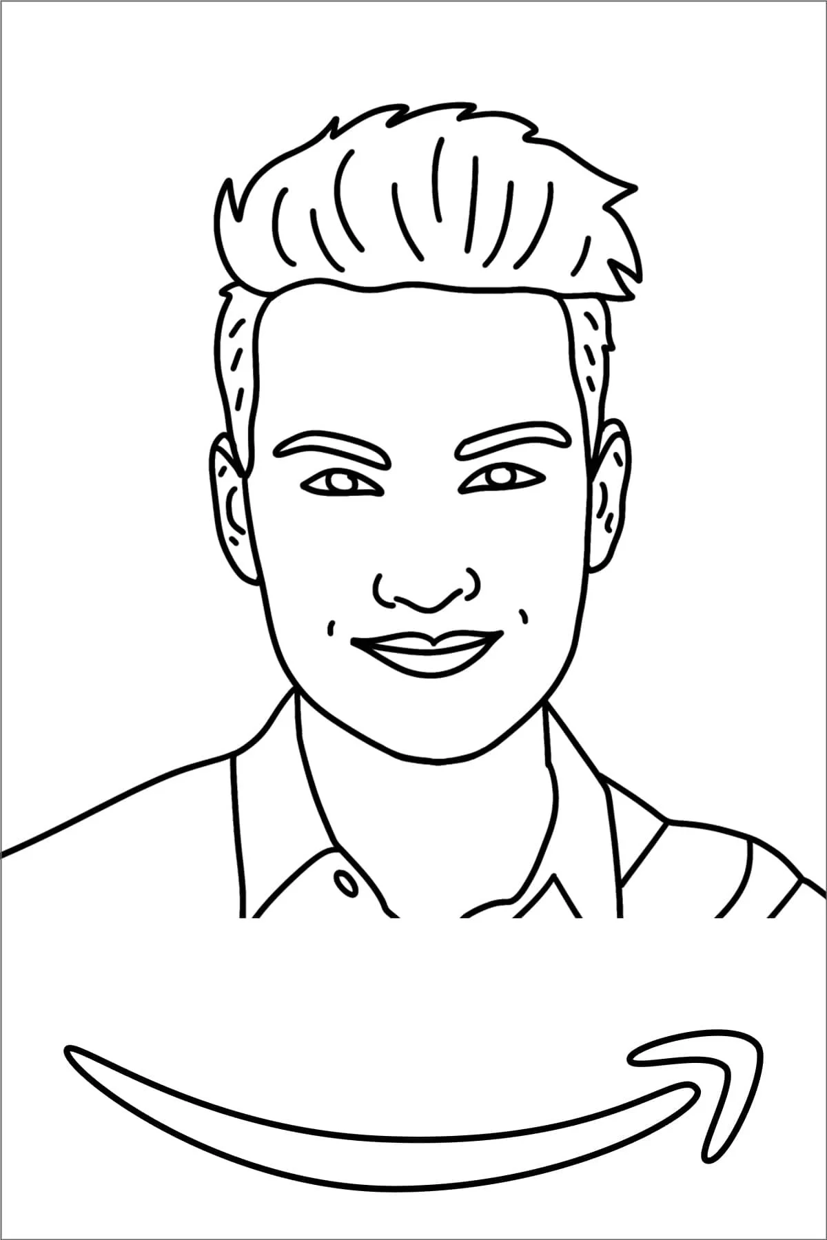 Portrait drawn by SketchBot, with custom branding sketched by the robot
