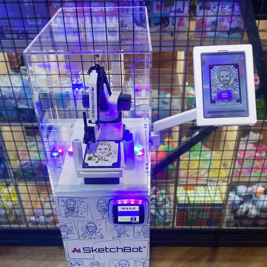 The SketchBot Kiosk set up at TimeZone Games