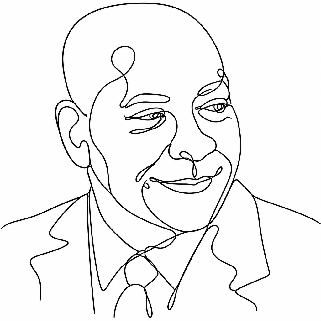 Portrait of a man in a suit (Continuous line sketch)