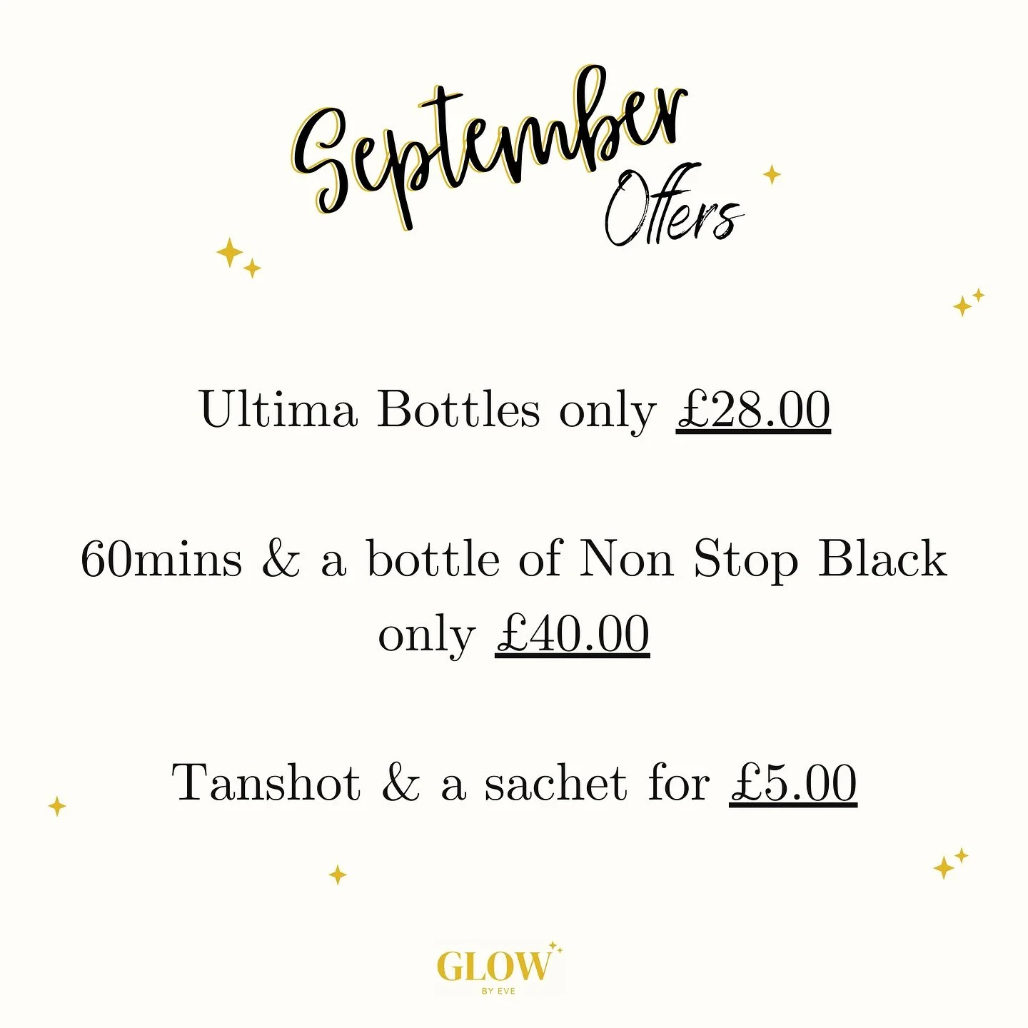 Don&rsquo;t forget to make the most of our September offers! ✨

#glowbyeve