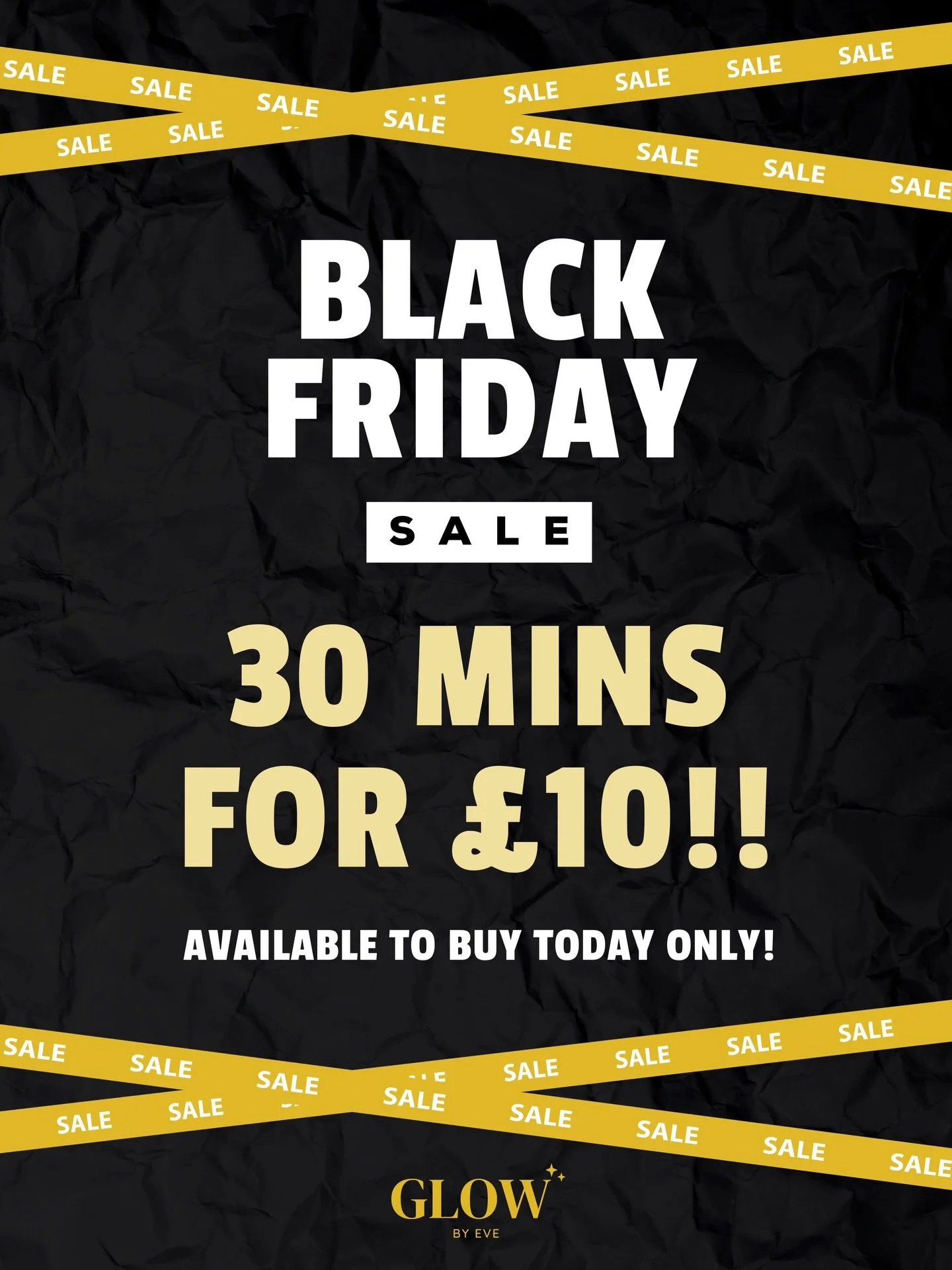 BLACK FRIDAY 🖤✨

Get 30 mins for &pound;10.00! 
Available today only, maximum of 2 per person

Buy in the salon or message us for bank details if you can&rsquo;t make it in xx