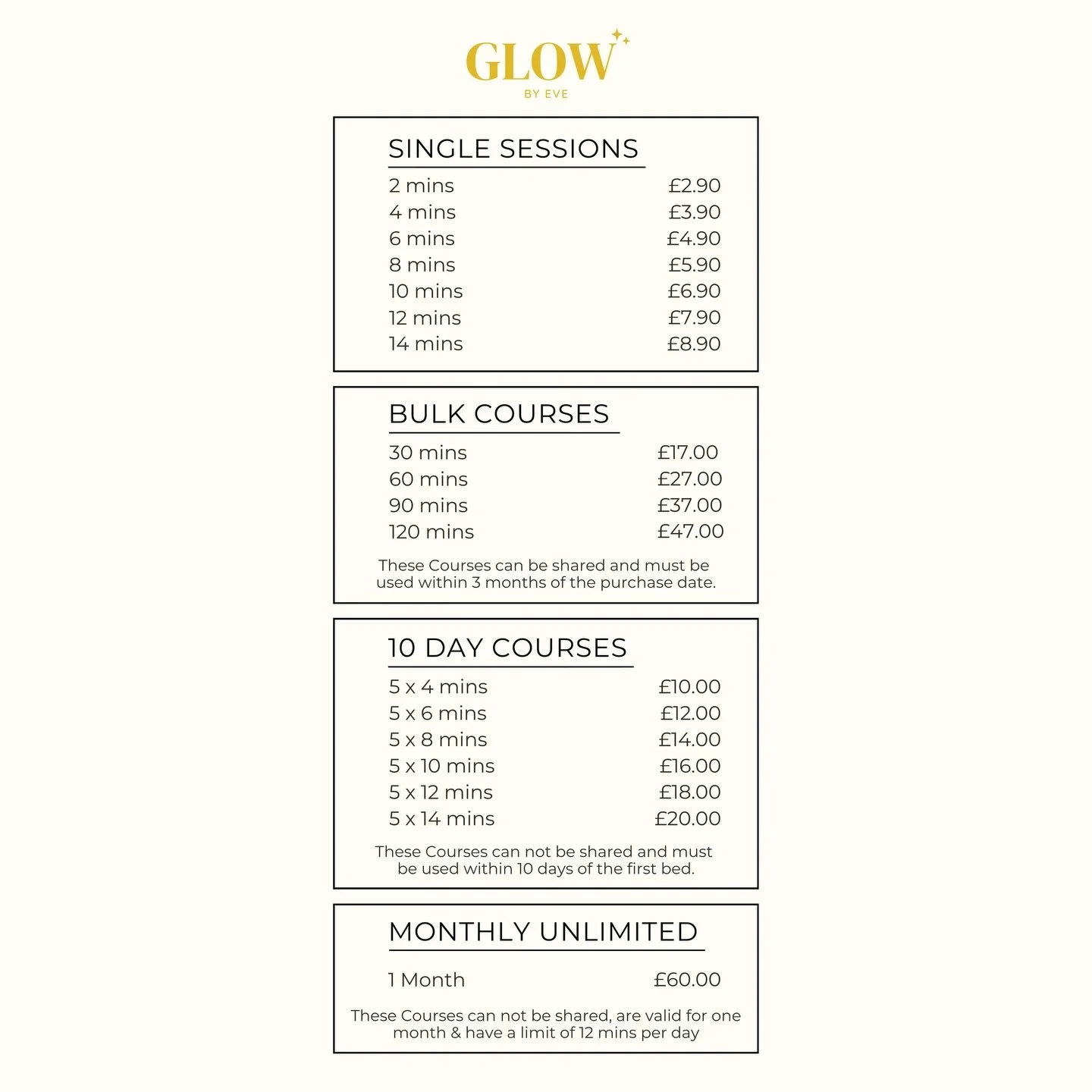 ✨ PRICE UPDATE ✨

Hi everyone 🤍

From April, there will be a small price increase on our sunbeds. This is the first adjustment in 3 years, and it&rsquo;s something I&rsquo;ve held off doing for as long as possible.

This change helps me continue to 