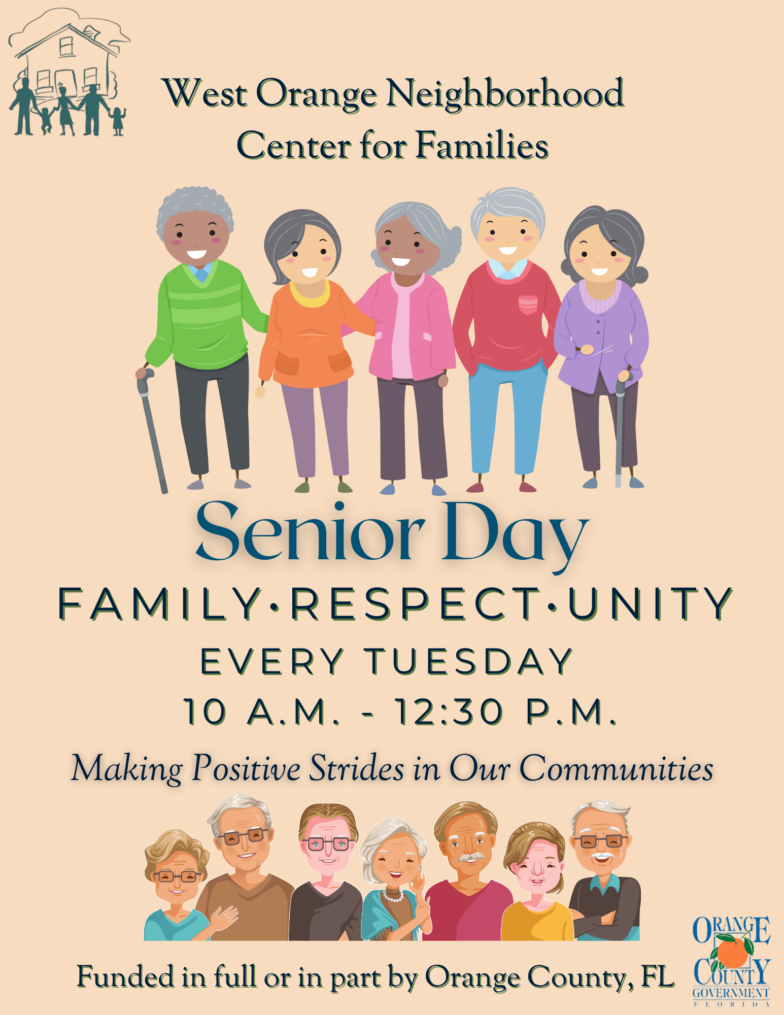 West Orange Neighborhood Center for Families Senior Day Flyer