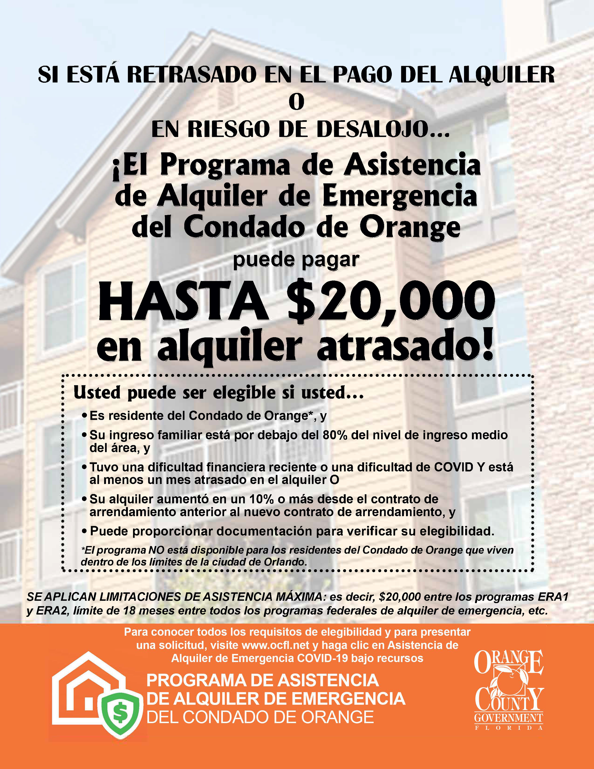Orange County Rental Assistance Spanish Flyer