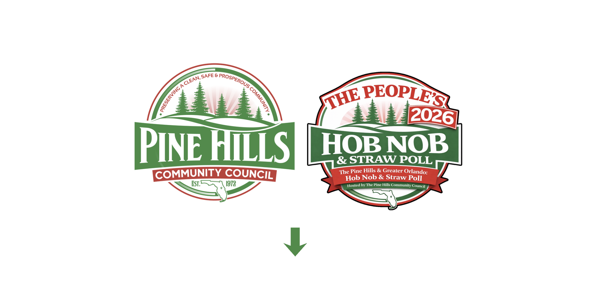 Pine Hills Community Council and People's Hob Nob & Straw Poll Logos