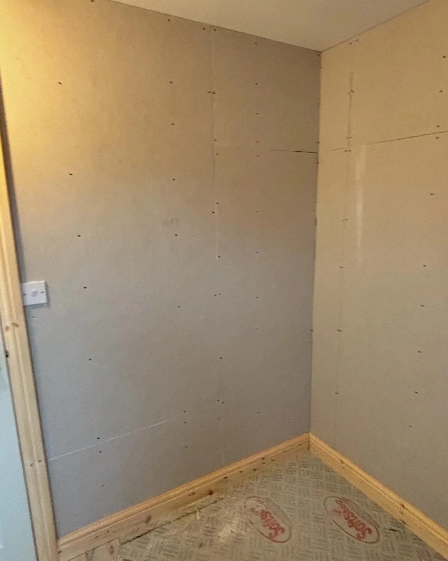 Office all built an plaster boarded ready for skimming tomorrow swipe for the before pics