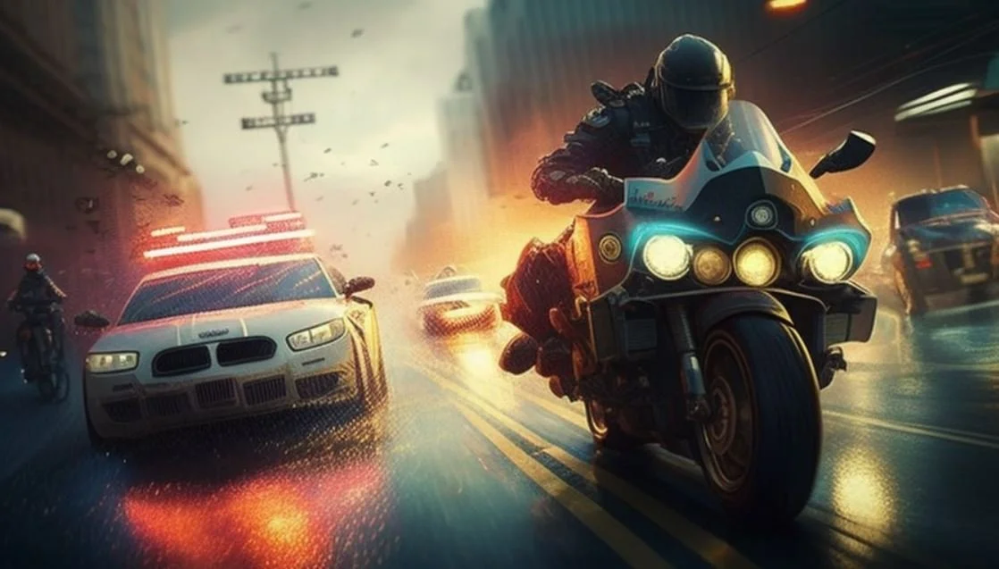 police car motorcycle