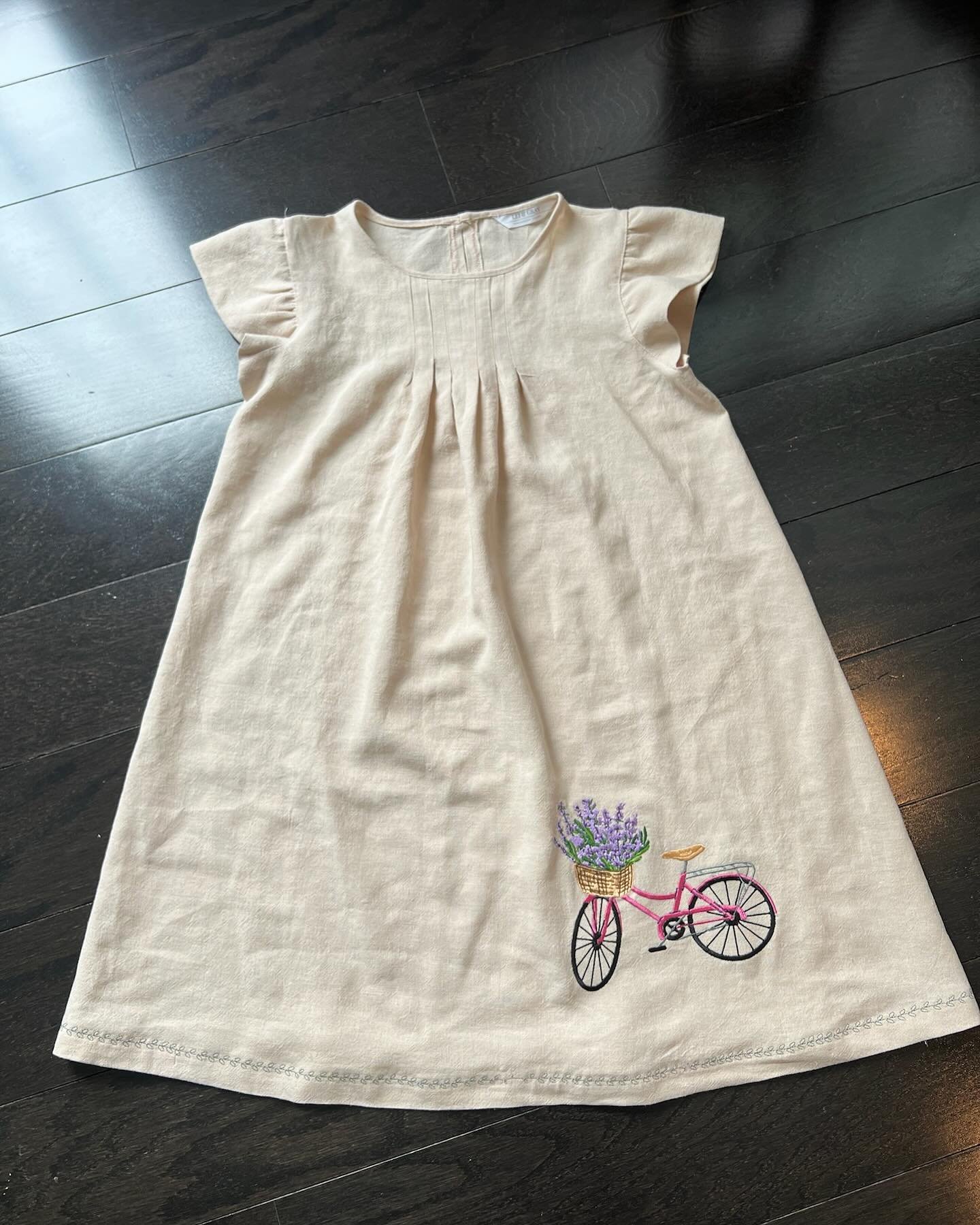 Beautiful children&rsquo;s summer dress with embroidery for a recent custom order! 🤍