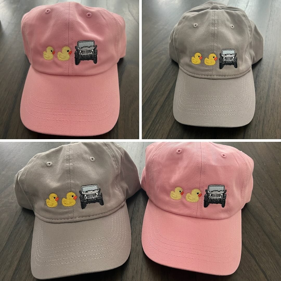 It&rsquo;s a jeep thing 🦆Order a custom cap to tame that hair when driving with the top open! ☀️🚘
