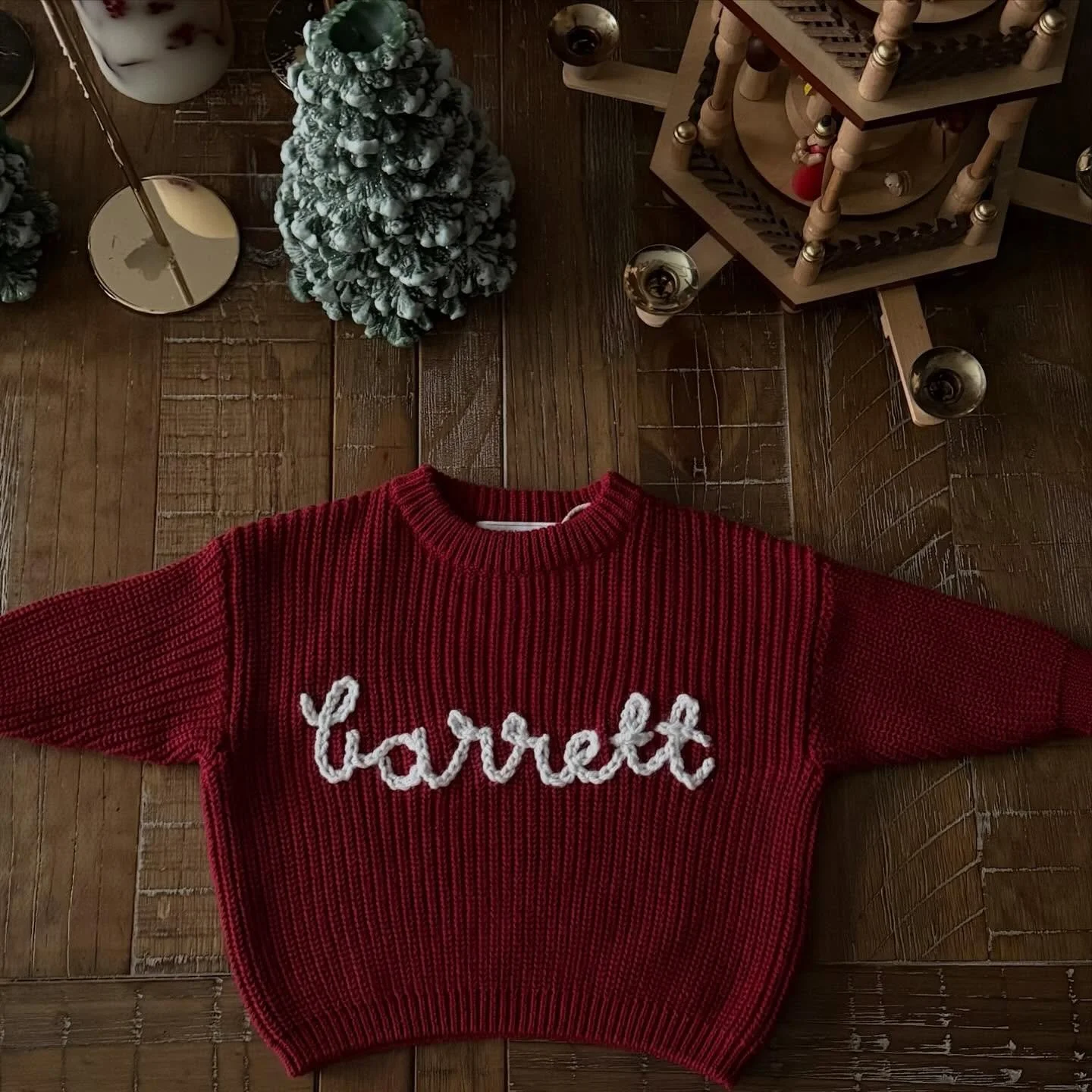 For sweet baby Barrett ❤️ Hand embroidered sweater.