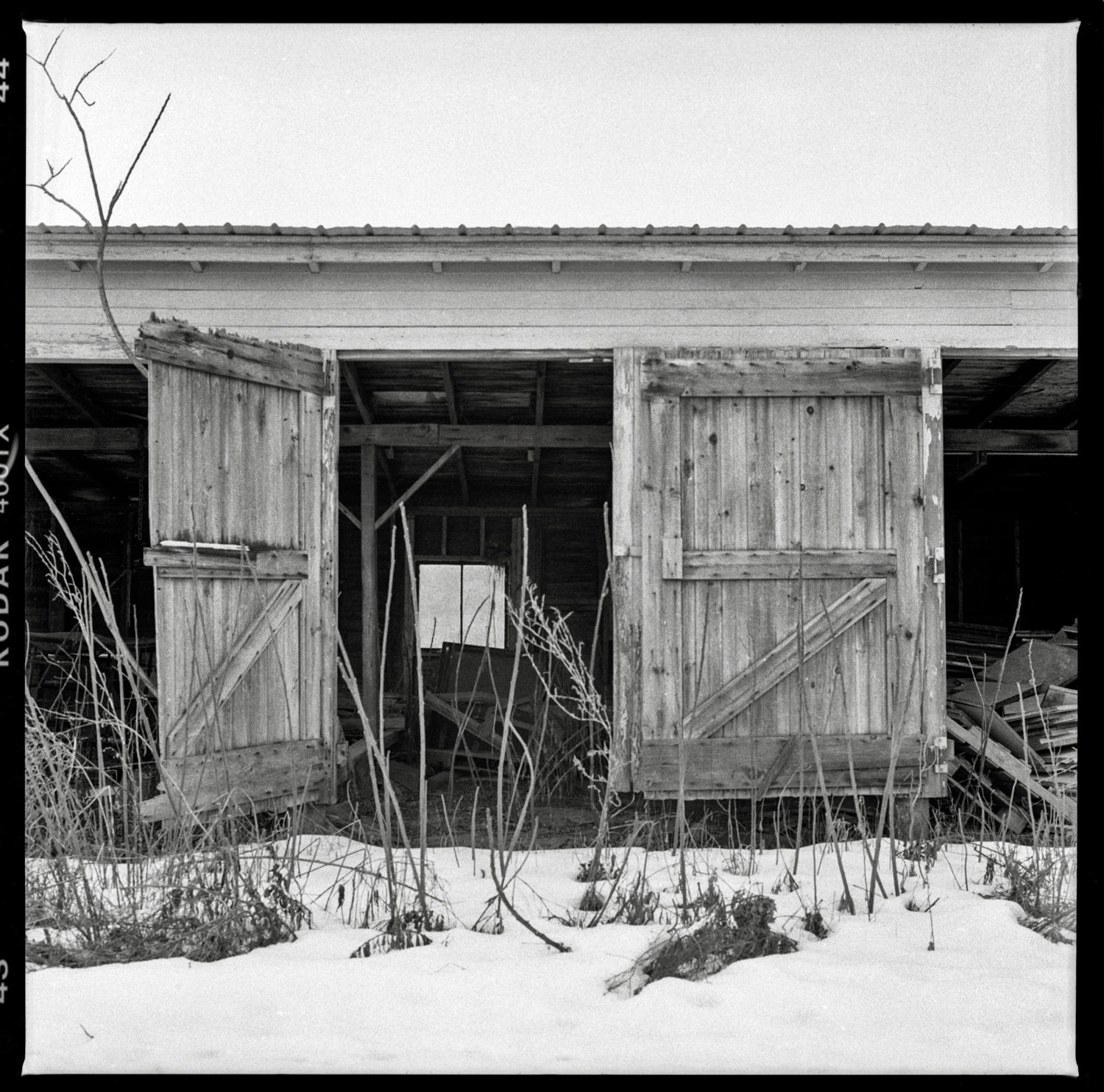 Shed. Hasselblad 500C. Kodak Tri-X 400. Webster Place. Franklin NH. Winter 2025. 