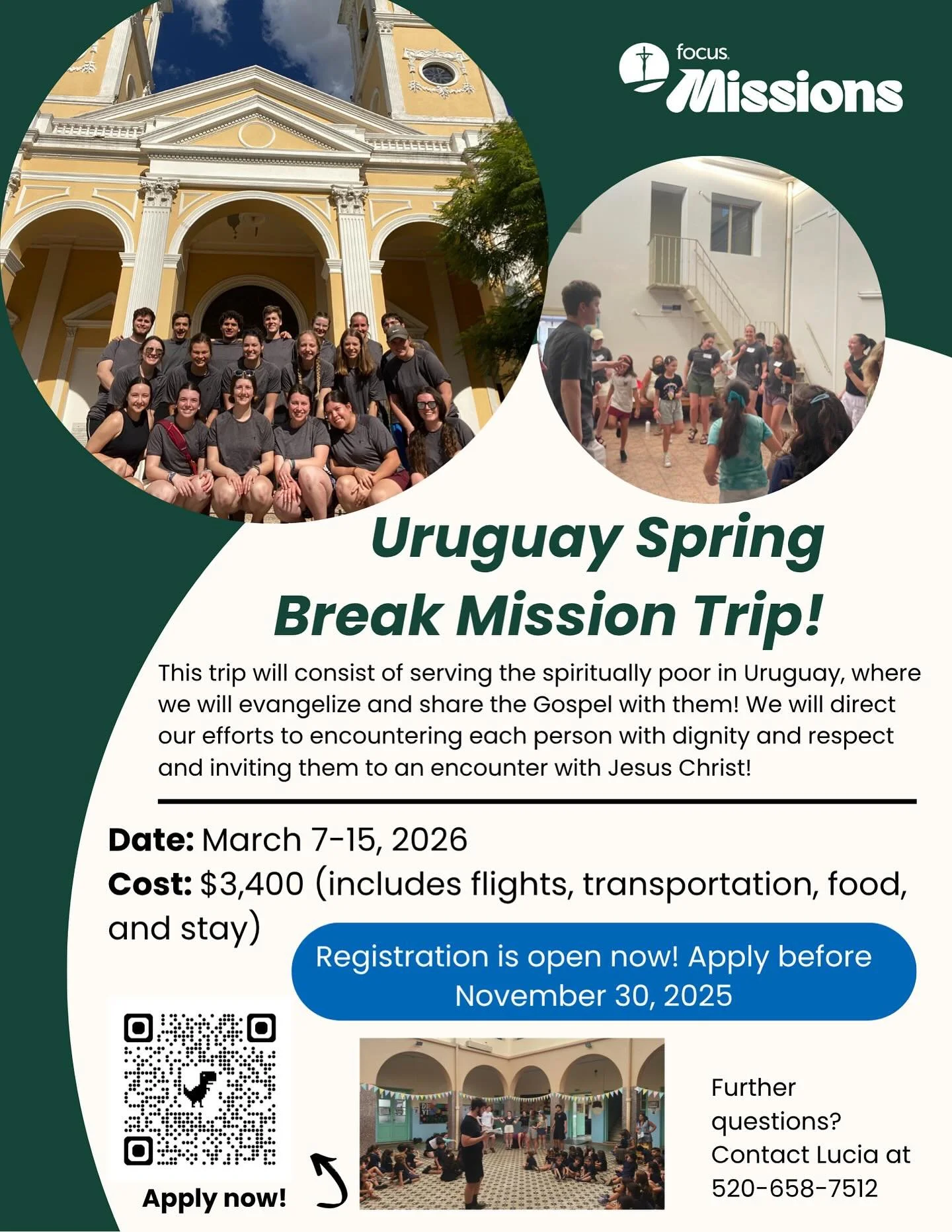 Don&rsquo;t have plans for Spring Break? Join FOCUS on a mission to share the gospel with the people of Uruguay!

#focus #mission #catholicism #christianity #saltlakecitydiocese