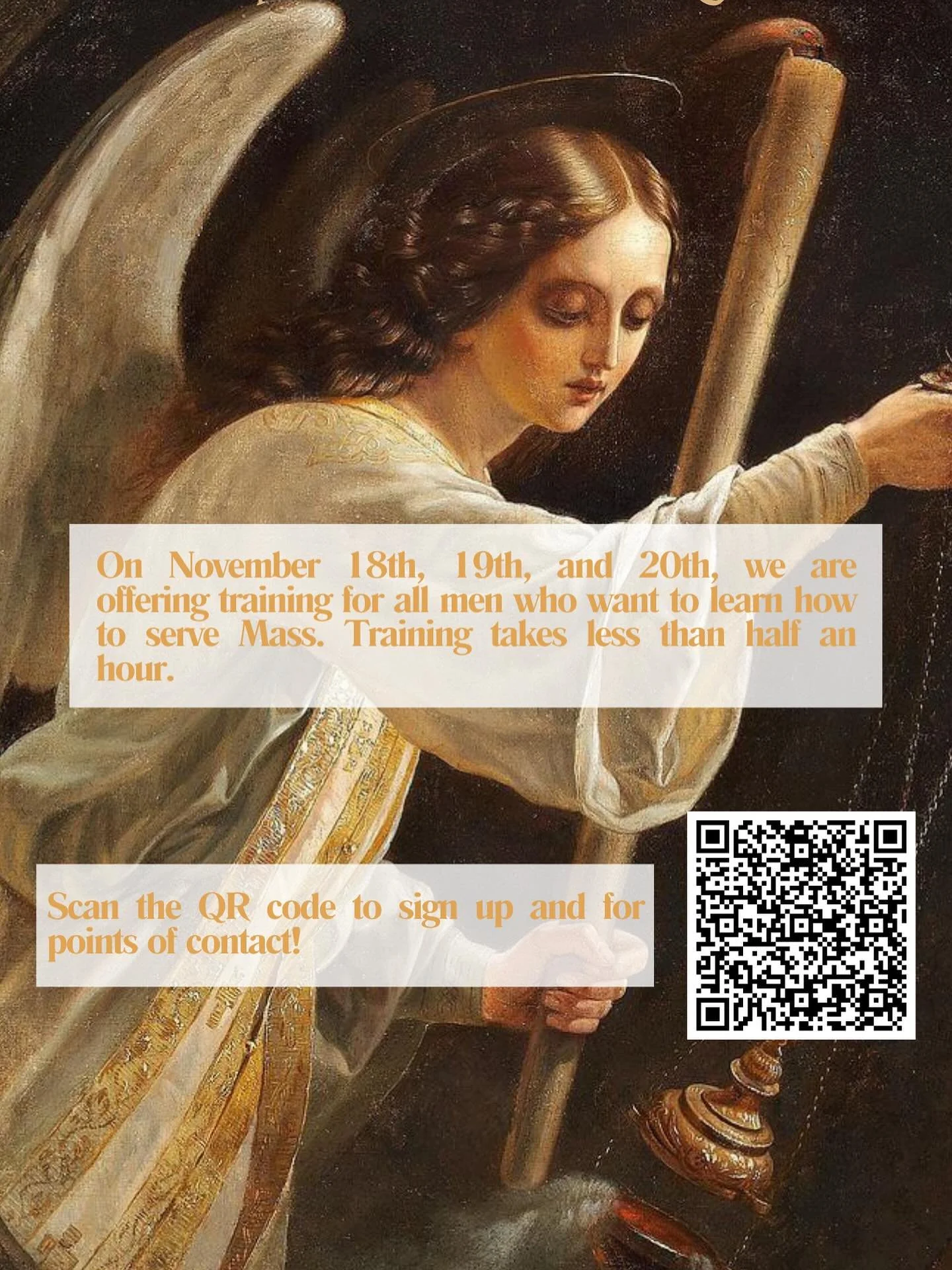 Are you a young man interested in becoming an altar server? Scan the QR code to sign up!