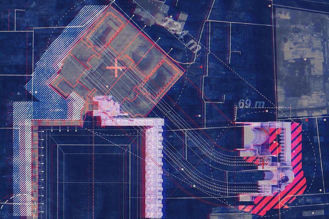 Drawing by my Fall 2018 Research Assistant, Undergraduate Student DANIELLA CALMA @daniellacalmax of the Shah (Imam, Royal) Mosque (1629) in the context of the City of Isfahan⠀⠀⠀⠀⠀⠀⠀⠀⠀
.
#Isfahan Recut, constitutes an elaborate and expanded evolution 