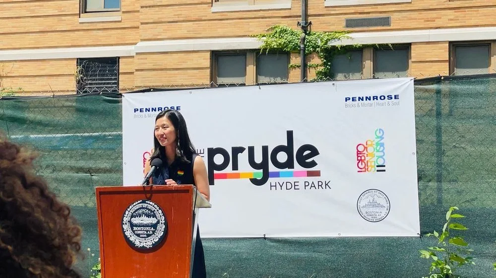 Boston Mayor Michelle Wu speaking at the Groundbreaking ceremony