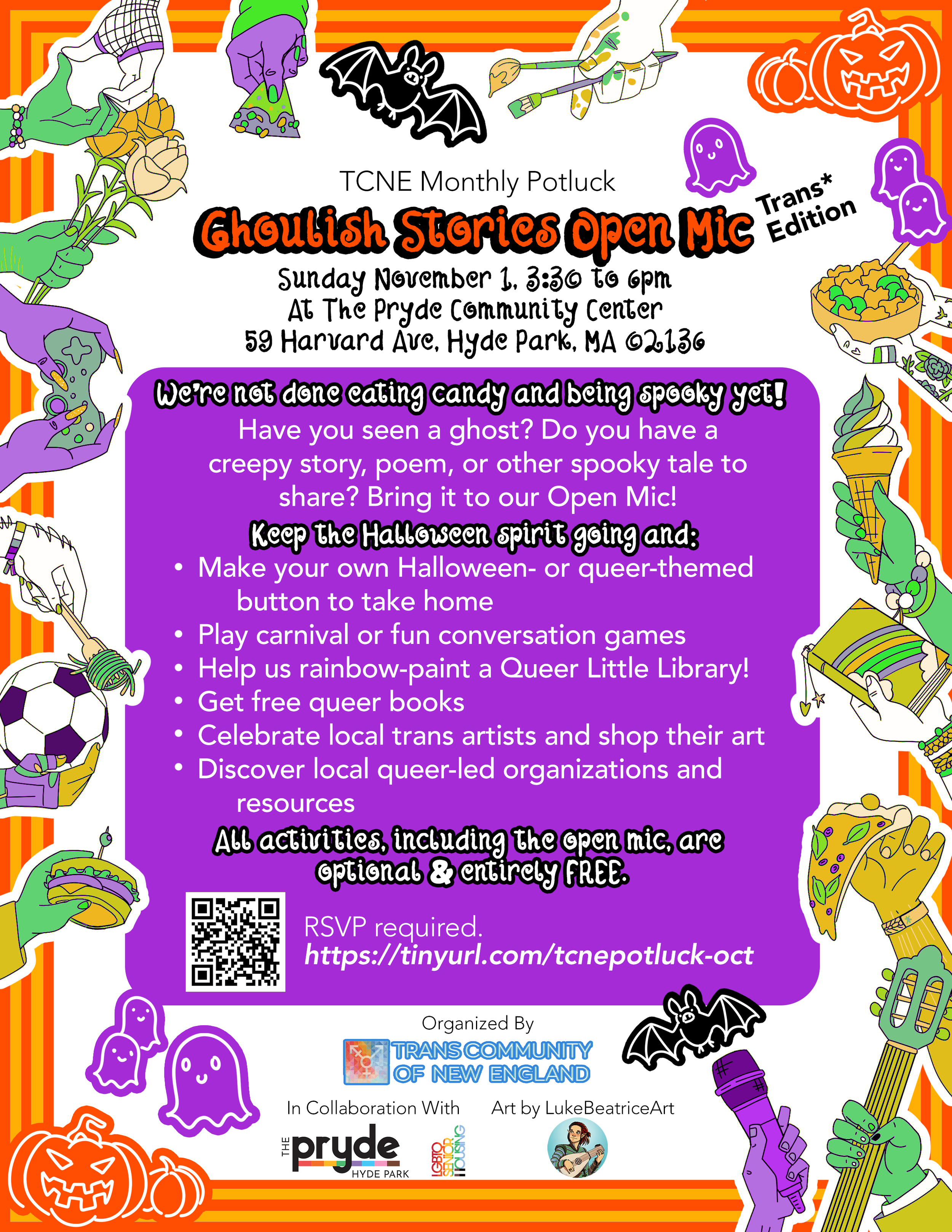 TCNE Fall Community Potluck: Ghoulish Stories Open Mic