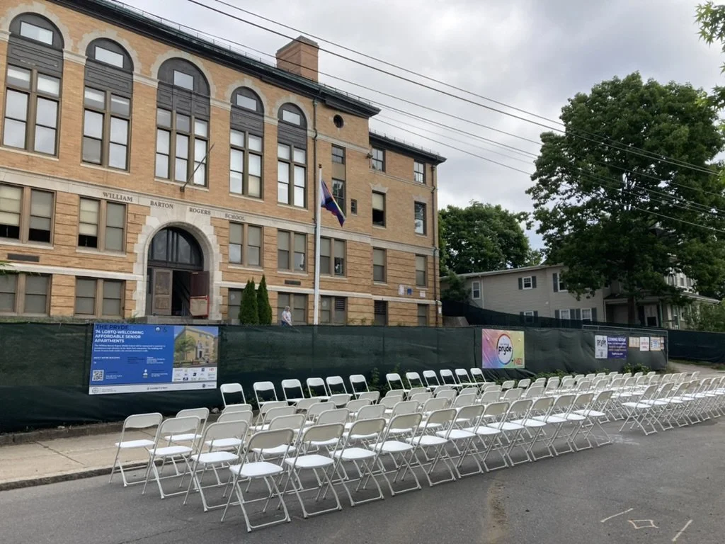 The set up for the Groundbreaking ceremony