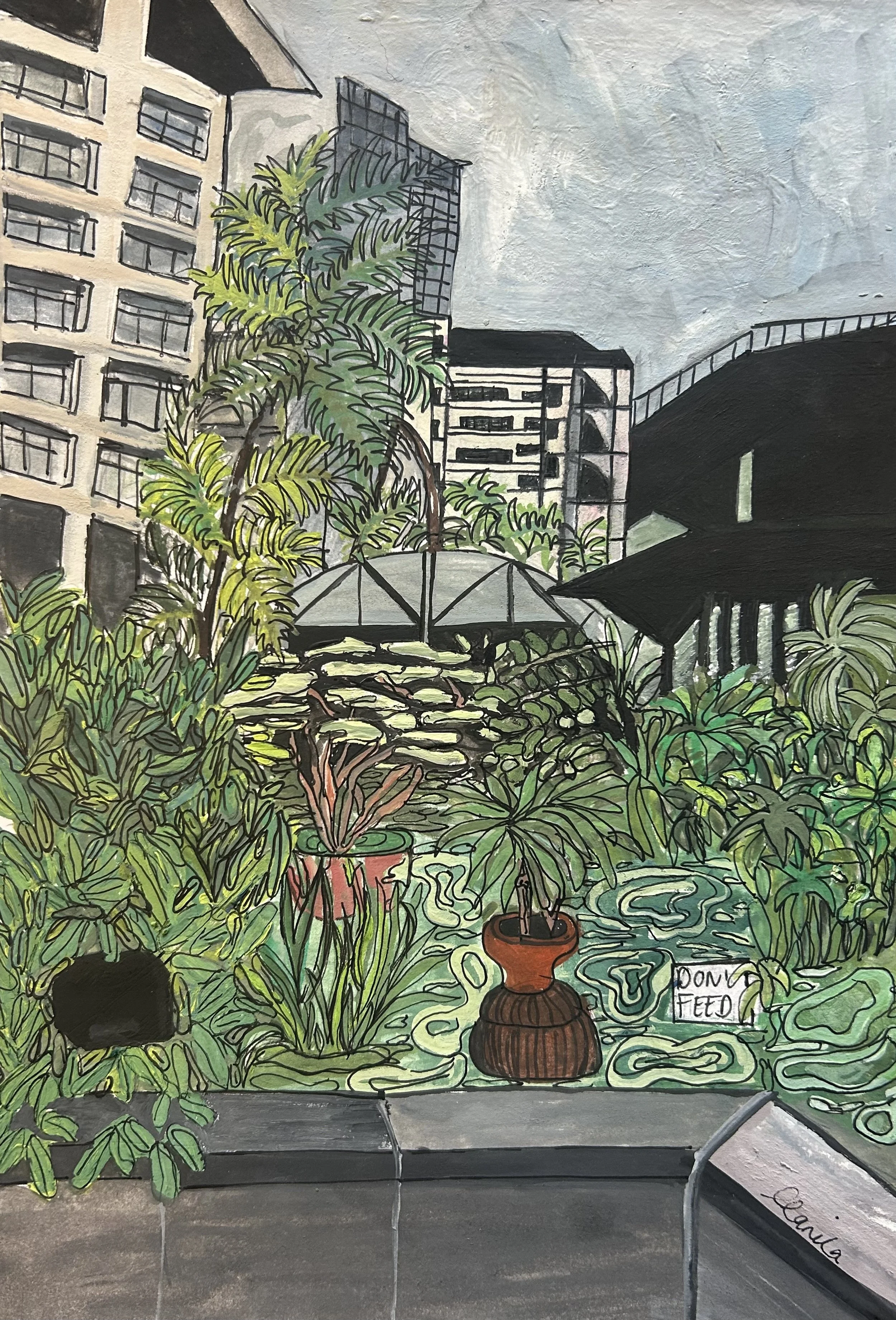'Manila' 
 
'Manila' Original (gouache on paper with frame) — £180
 
 
A4 print — £10
 
A5 print — £5
 
Available to purchase at Kubo Garden