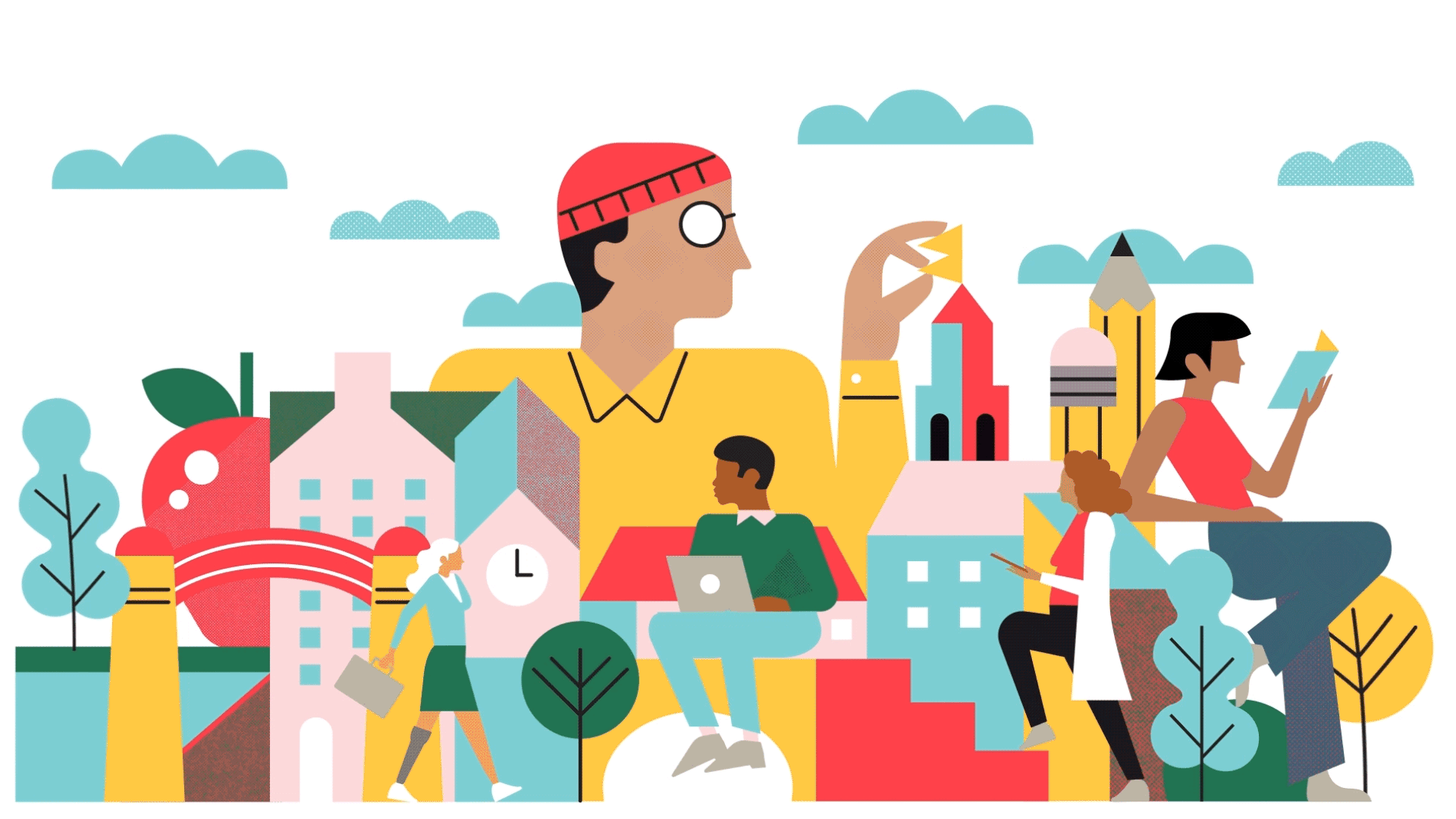 Custom illustration system for a global science and philanthropy organization by Grafik Design Co.