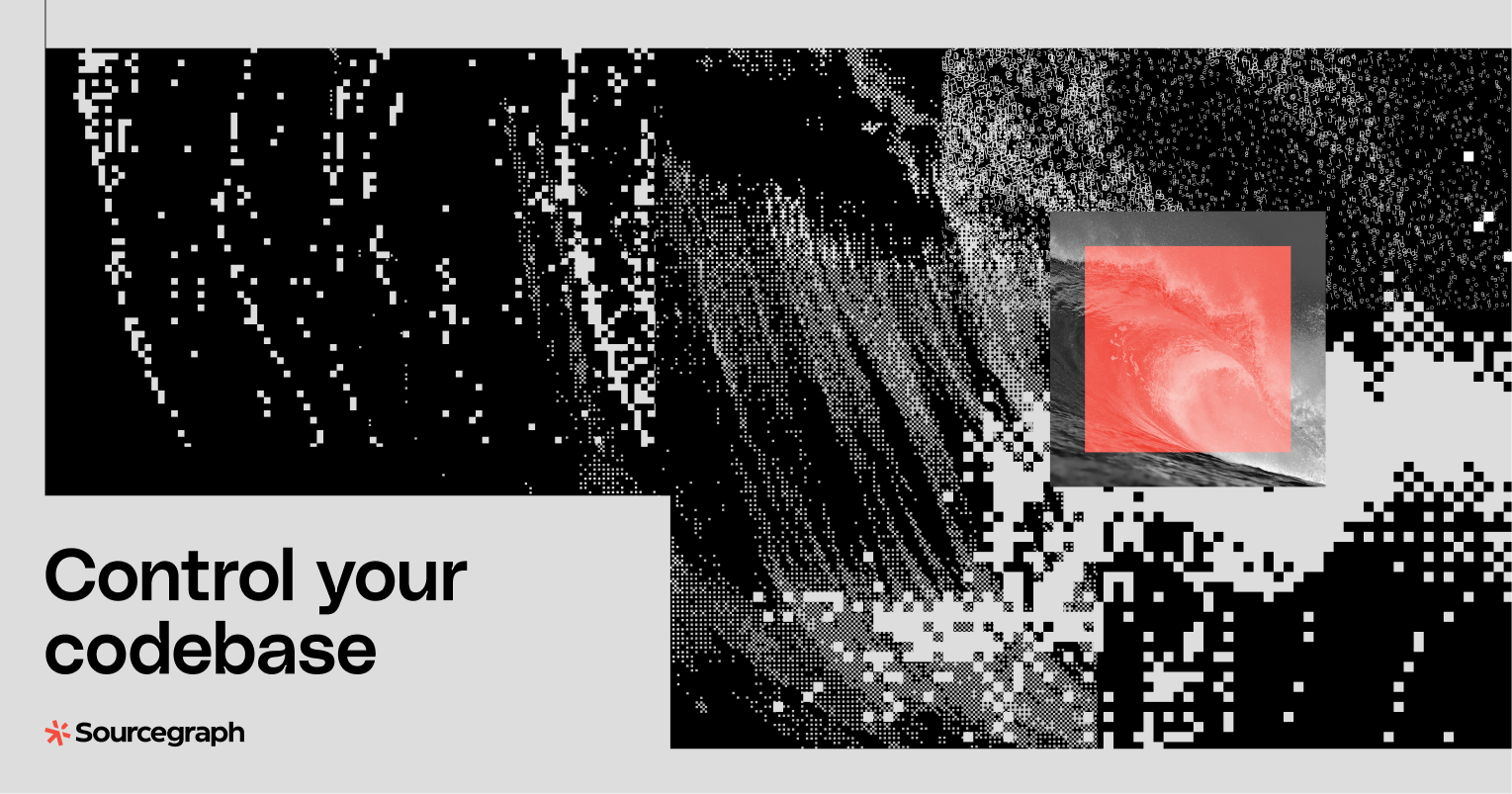 Sourcegraph Tidal Wave of Code print advertisement